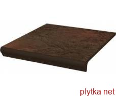 Клінкерна плитка Semir Brown 30 x 33 x 1,1 сходинка з капіносом пряма структурна 330x300x0 матова